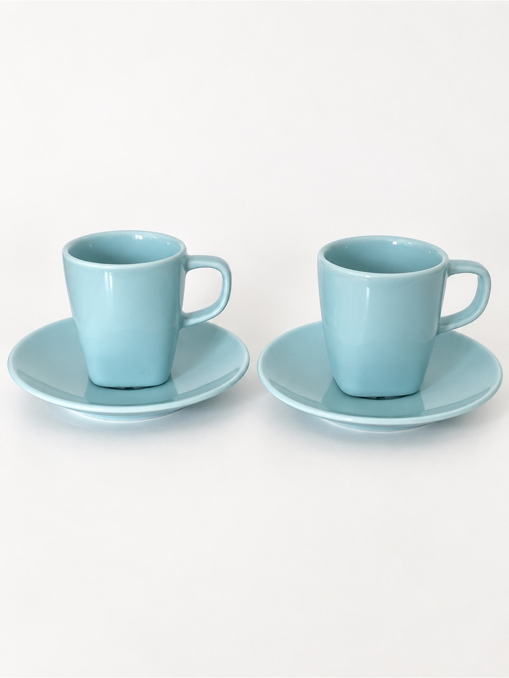 IKEA 365+ Susan Pryke Turquoise Espresso Cups & Saucers Set of 2 Discontinued